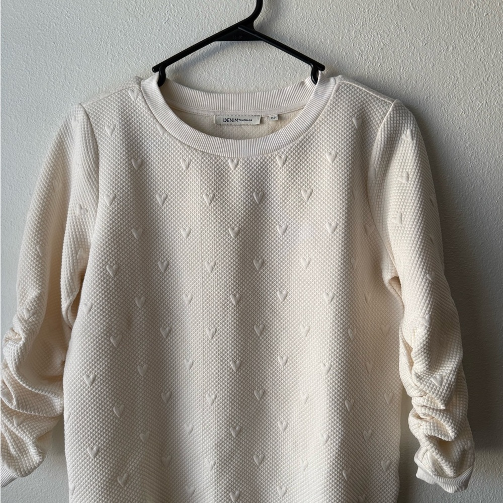 DENIM by Tom Tailor Textured Heart Sweatshirt – XS